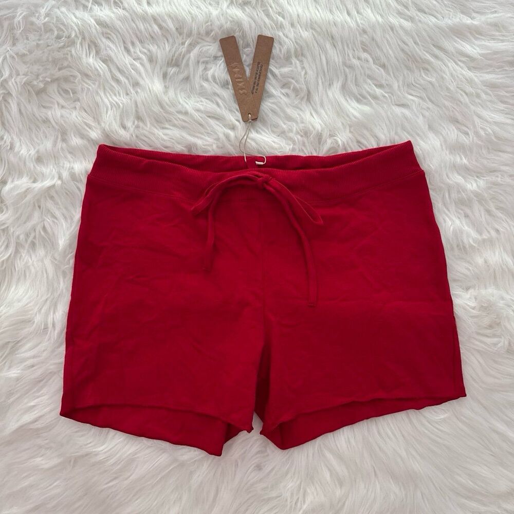 Skims Cotton Jersey Short Cranberry Size Large